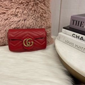 Gucci Marmont Matelasse Mini Bag Red